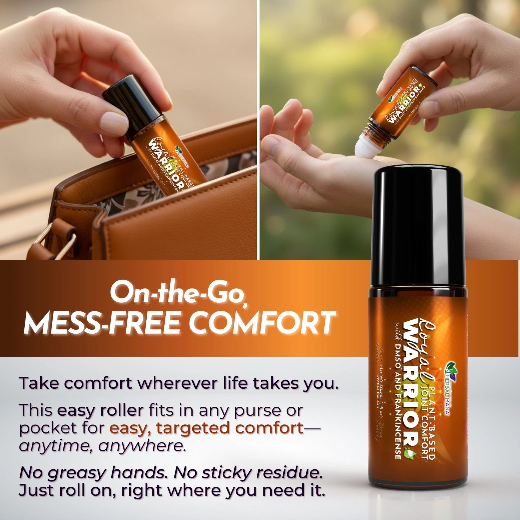 Frankincense DMSO Roll-On for Joint Comfort (No Menthol) | Royal Warrior - Image 4
